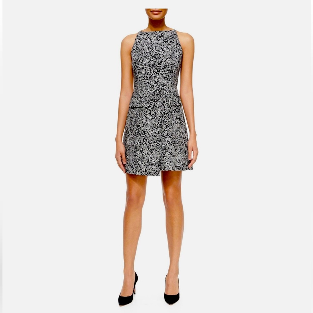 NWT TORY BURCH Elegant Black and White Patterned Dress - 
Black Doodle Flower
